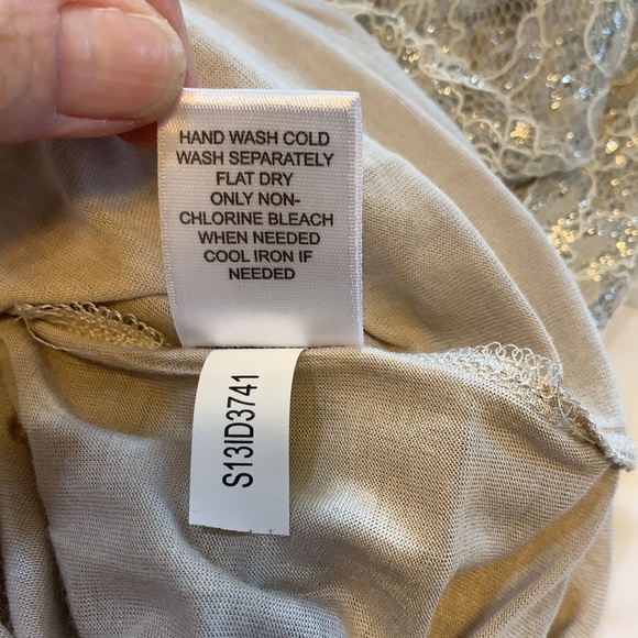 Cremieux Cody Skirt Silver/Taupe Sparkle Lined Midi Length, Lined, Size Medium - Picture 13 of 14